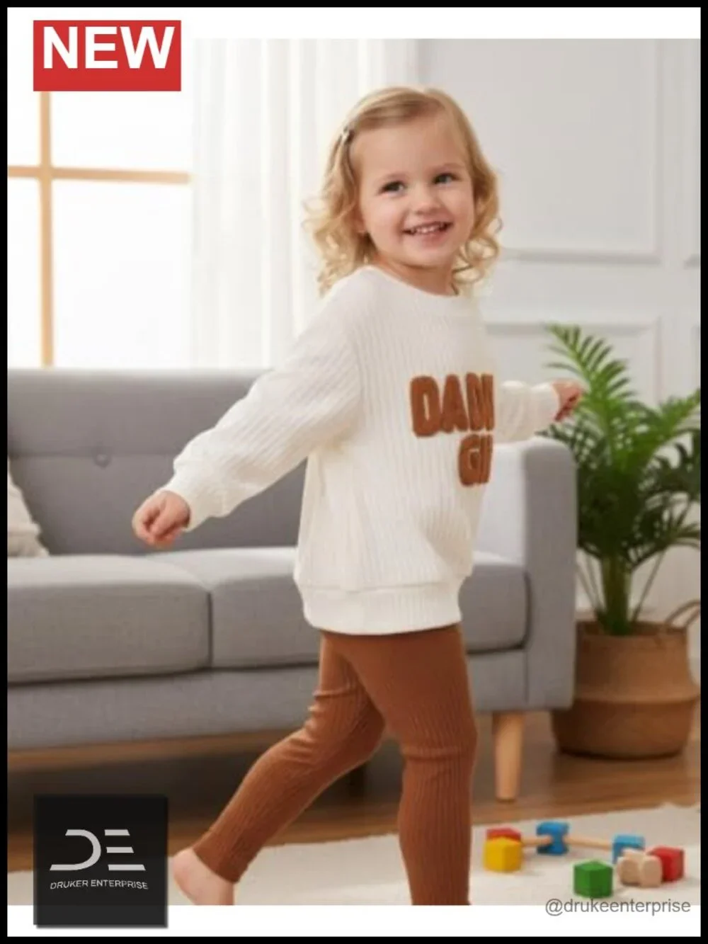 Toddler Girl 3-Piece Sweatshirt Outfit Long Sleeve Pants Headband